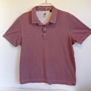 Raffi Red Blue White Contemporary Print Cotton Short Sleeve Polo Shirt Men’s XL